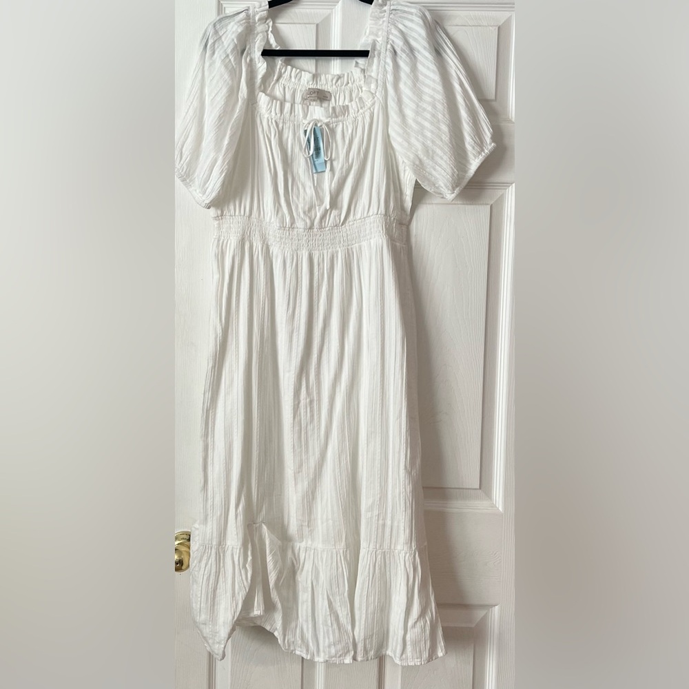 Loft white midi dress sizes petite large